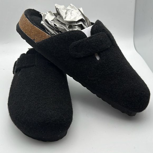 CUSHIONAIRE Womens Clog 7 BLACK WOOL - Picture 6 of 7